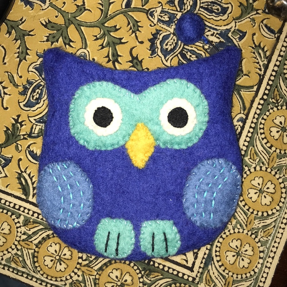 100% Wool Owl pouch made in Nepal